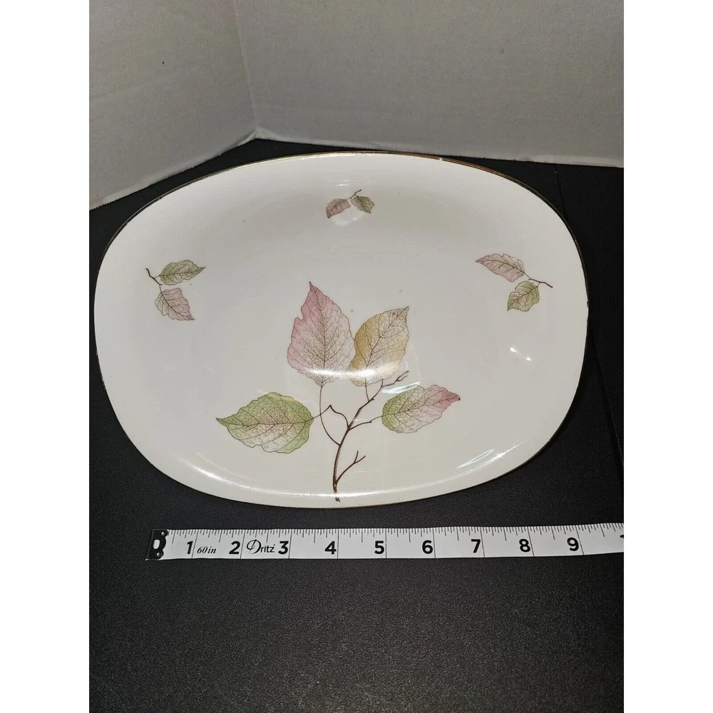 FALLING LEAVES Edelstein made in Bavaria Germany Serving Bowl Vintage Gold Trim